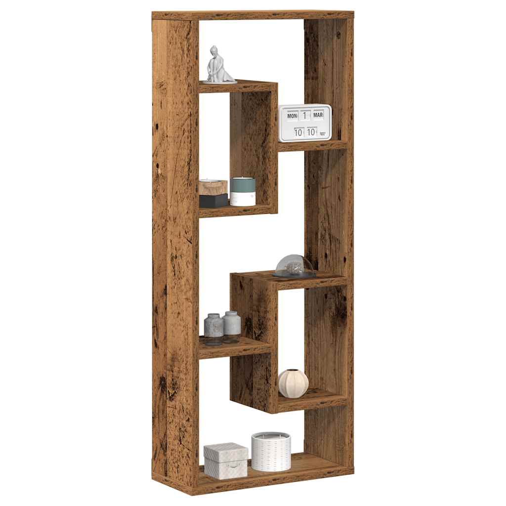 Wall Shelf with Vintage Wood Look 36 x 16 x 90 cm Engineered Wood
