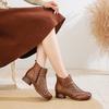 Fashion GKTINOO 2025 Summer Ankle Boots Genuine Leather Shoes Women Mid Heels Sandals Side Zip Boots Cutout Breathable Mujer Zapatos