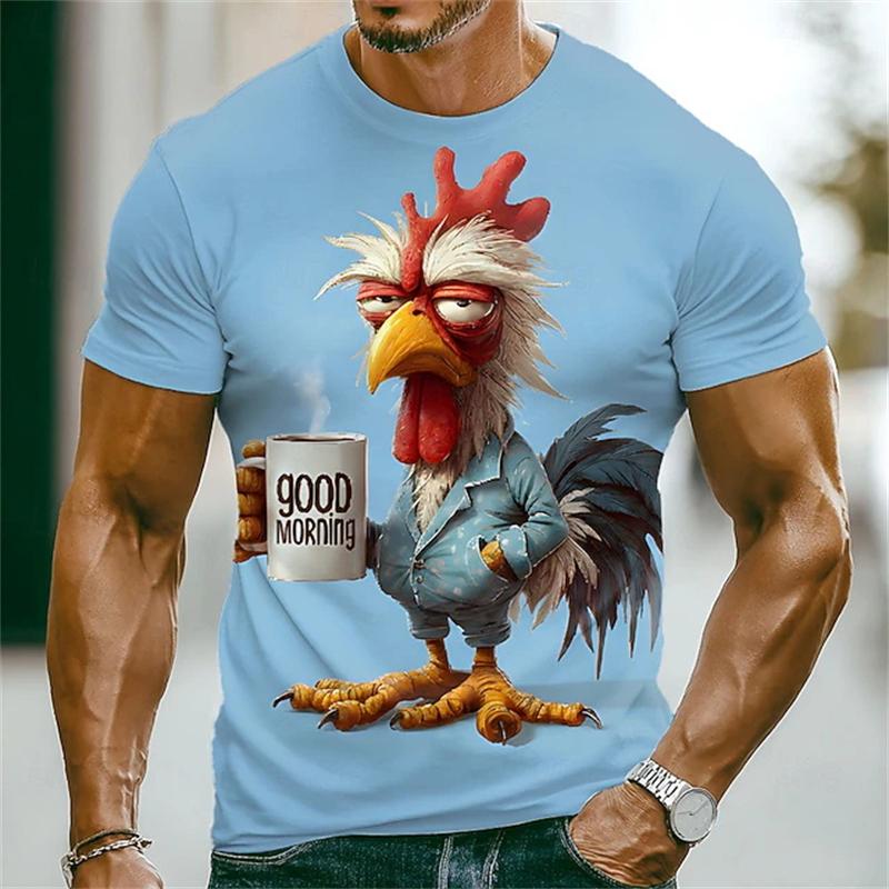 Trendiges Herren T-Shirt 3D-Druck Cartoon Krokodil Dinosaurier Grafik-T-Shirts Mode Sommer Lässig Kurzarm Y2k Herren-T-Shirts 6XL gray