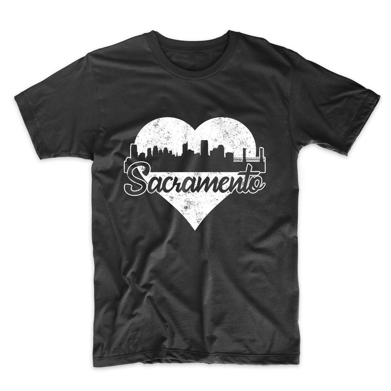 Men s Sacramento Shirt - Retro Sacramento California Skyline Heart T-Shirt 4XL