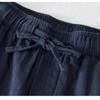 Summer Fashion Men's Shorts Youth Beach Baggy Short Pants Casual Solid Color Thin Cotton Linen Elastic Waist Shorts Breathable
