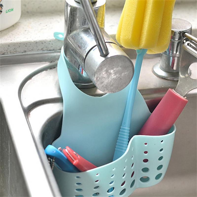 1~10PCS Sink hanging drain basket storage hanging basket storage rack drain rack adjustable snap- soap sponge rack kitchen