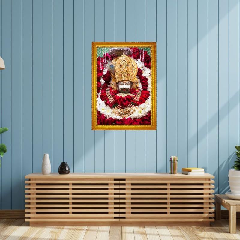 Khatu Shyam Ji | Shyam Baba | Hare Ka Sahara Baba Shyam Náš Fotorámeček Nástěnná Malba Pro Domácí Dekoraci A Dárky-8x10 palců