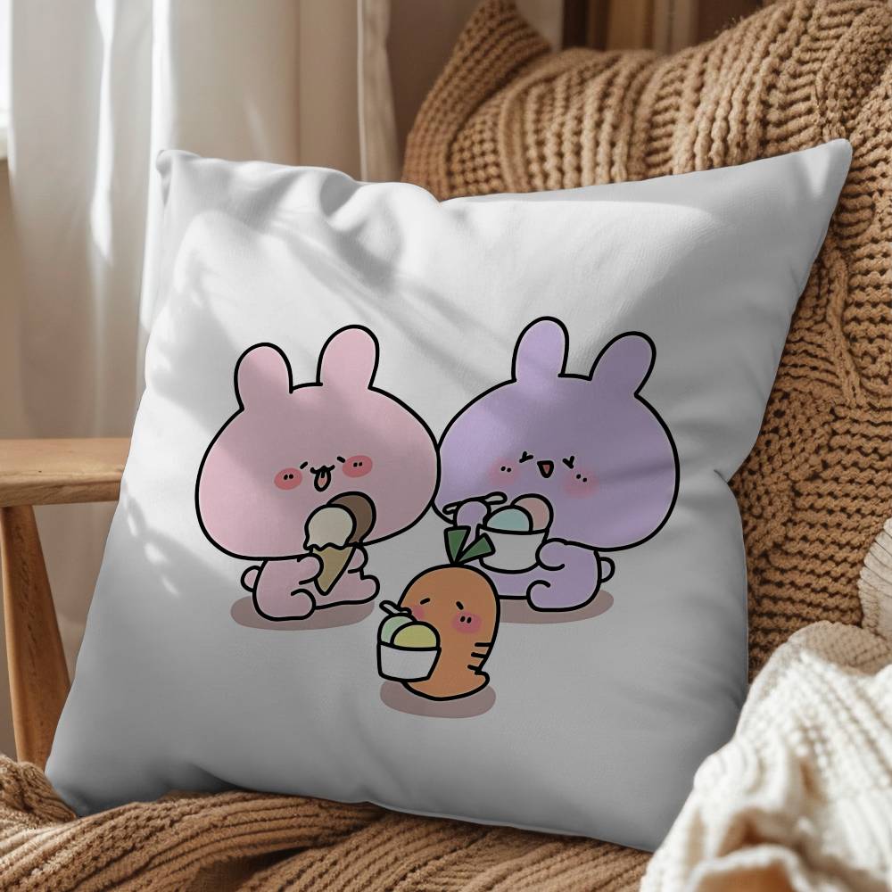 soft round Naughty Rabbit Asamimichan Pillow Case Living Sofa Cushion Cover Suitable For Home Bedroom Room Decoration