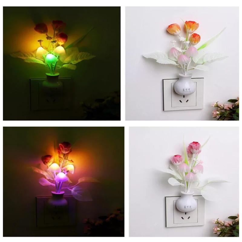 Kreative Tulpen-Flieder-Nachtlicht-betriebene, sanfte, romantische Sensor-Babybettzimmerlampe
