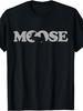 Funny Moose Silhouette Graphic, Men's & Woman T-Shirt, Moose Word Art Design, Casual Summer Outdoor Wear