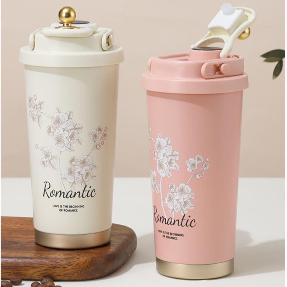 

Leak-proof Water Cup 530ml Straw Cup Durable Coffee Mug рожевий