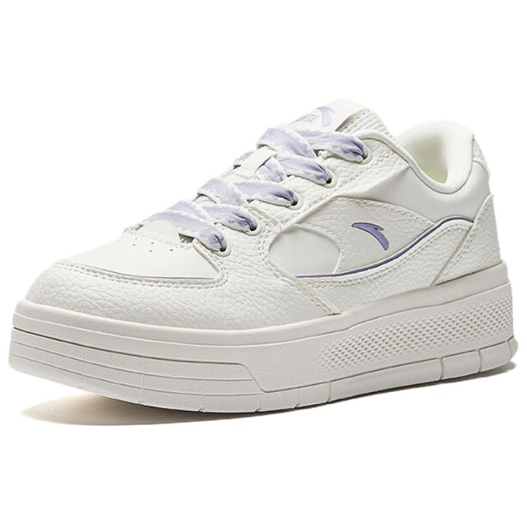 Anta Fashionable Comfortable Lightweight Slip-Resistant Shock-Absorbing Low-Top Sneakers Women sneakers Ivory-White Willow-Purple 922538065-6