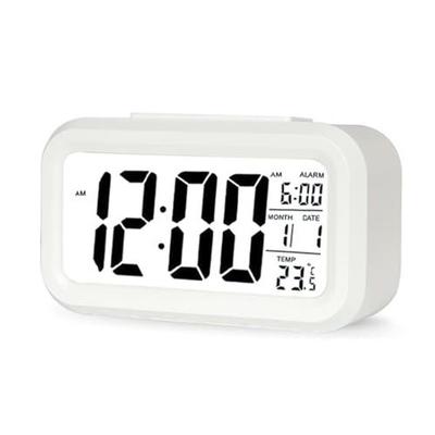Wecker Tischmodell stilvoll digital Licht gut lesbar einfach Thermometer weiß multifunktional