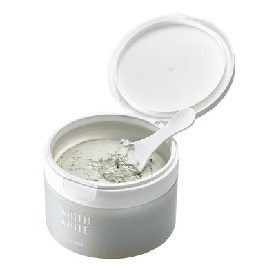 FisWhite leiremaske med spatel 100 g - porepleie, eksfolierende ansiktsslampakke med ceramid og AHA, skånsom peeling