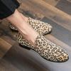 Large Size Men's Leopard Print Small Leather Shoes 2025 New British Trend Foot Loafers Foreign Trade Casual Men's Shoes