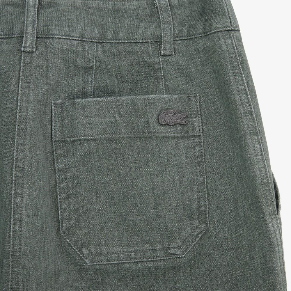 [lacoste] Women's Straight Fit Fall/Winter Denim Cropped Pants HF571E-55NE9F