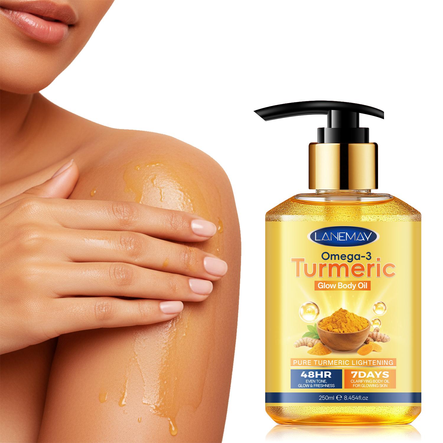 

Turmeric Glow Body Oil-Nourishes While Hydrating Skin-Leaves Skin Dewy & Glowing-Lighweight & Fast Absorbing-250ml