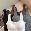 Sleeveless Modal Cami Top with Adjustable Straps and Built-in Bra Pad - Sexy Base Layer Vest