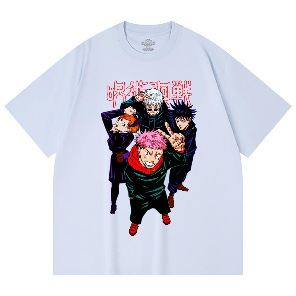 230 Gsm 100% Cotton Jujutsu Kaisen V12 Jujutsu High Print Unisex Heavy Cotton T Shirt