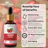 Nature Glow Herbal Rosehip & Jojoba Facial Oil Organic, Cold-Pressed, Natural Moisturiser for Radiant Skin Pack of 2-30ml