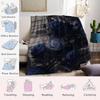 Blue Roses Sheet Music Flannel Blanket Warm Soft Halloween Christmas Couch Warm Cozy Decorative Decor Gift for All Season