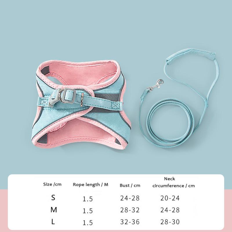 

Милый поводок для кошек, уличный поводок для собак, анти-брейк, подходит для жилета чихуахуа, аксессуары для домашних животных S 1-2kg