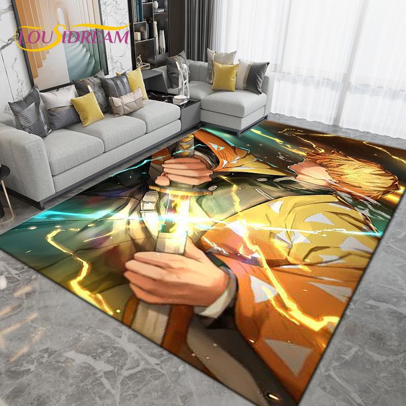 Cartoon Demon Slayer Area Rug Large,Carpet Rug for Living Room Children's Room Decoration,Kids Play Crawl Non-Slip Floor Mat