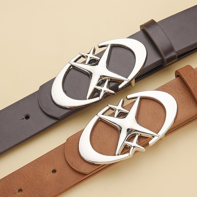 Star Buckle Gender-Neutral Belt Retro Gothic Belt Light Belt Design Sense