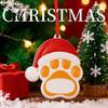 Unique Christmas Gift for Pet Owners Resin Ornament Cute Cat Paw/Bone Shaped Xmas Tree Hanging Decoration Red Riding Hood Holiday Decor with