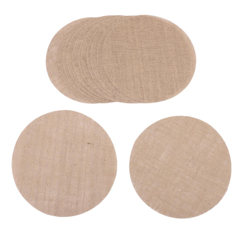 13 Pcs Burlap Placemat 12 Inch Round Rustic Jute Table Mat for Rural Wedding Farmhouse Gathering
