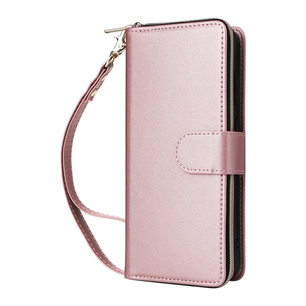 For Samsung Galaxy A57 5G Case 9 Card Slots Zipper Pocket PU Leather Phone Cover with Wrist Strap