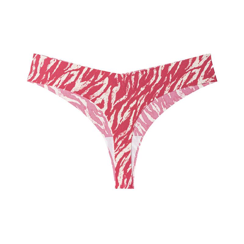 Women's Spring and Summer Sexy Camo Sports Non Mark Low Waist Thong Underwear