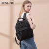 Large 14 Inch PC Waterproof School Oxford Black [SUNLUTO] Women's Backpack, Cute, Stylish, 3-Way Handbag, Capacity, Storage, Backpack, Lightweight,