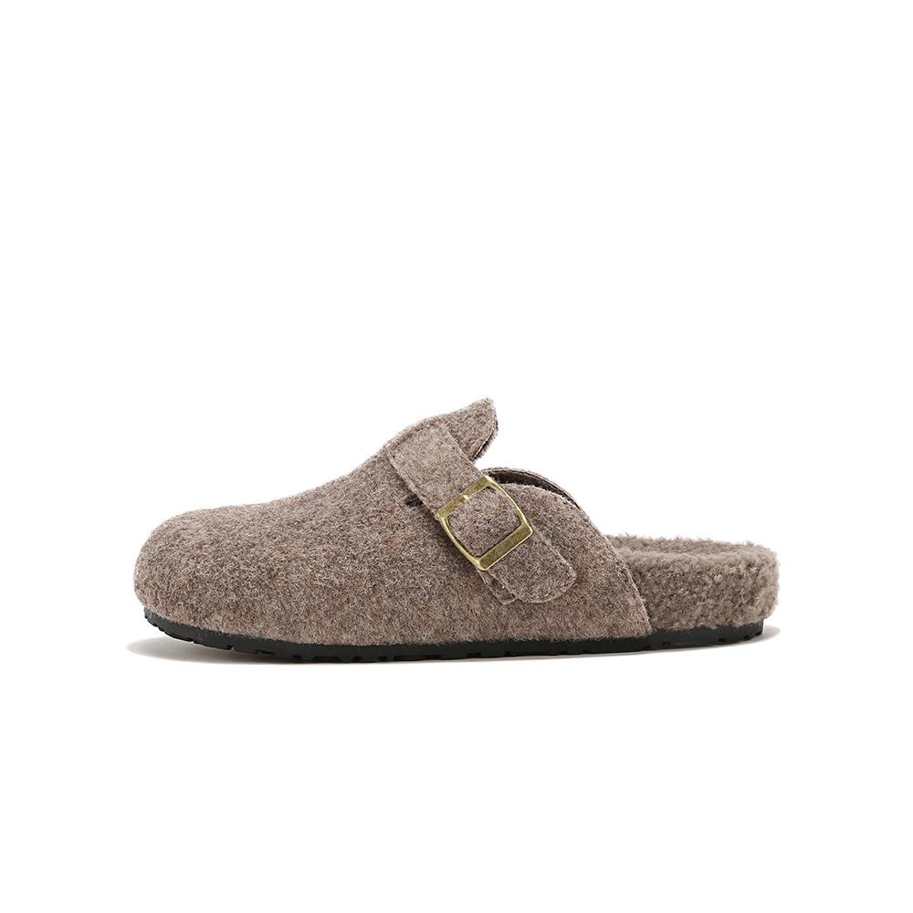 

CM толстая подошва бархатный полуподнос осень и зима новый универсальный шерстяной теплый шерстяной хлопок обувь Boken одинарная обувь 40