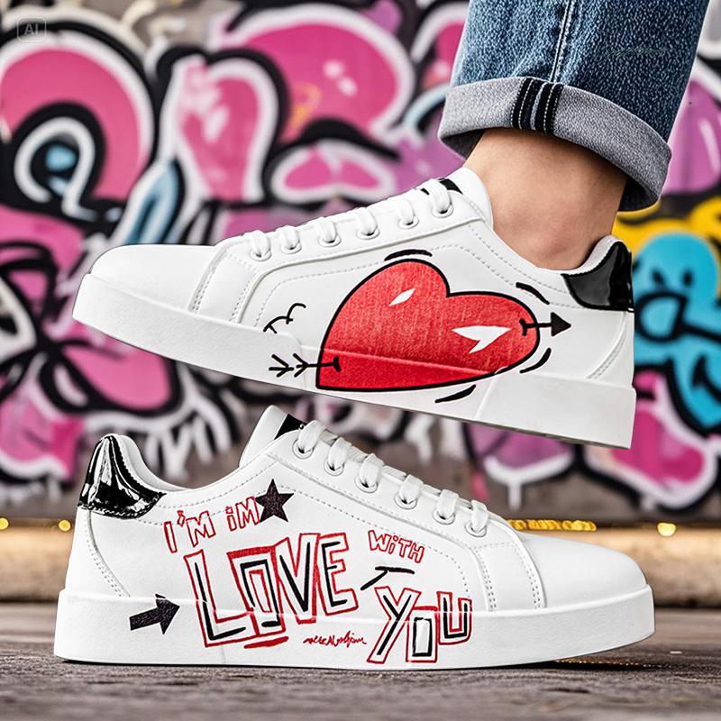 Spirit guy Herren-Board-Schuhe Lederoberfläche weiße Schuhe 2025 neue Mode Herrenschuhe Trend atmungsaktive Freizeitschuhe