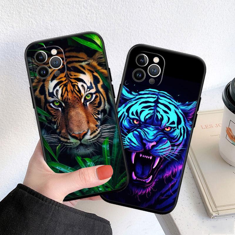 FM3 Tier Wolf Tiger Löwe Soft Shell Handyhülle für iPhone 16 15 14 13 12 Pro Max Plus Mini