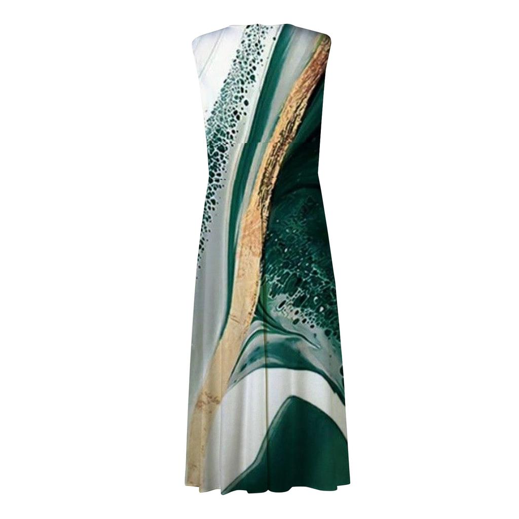 Dámské dlouhé šaty Maxi šaty Ležérní šaty Swingové šaty Šaty s linií Květinové Móda Streetwear Venkovní Denní tisk Šaty bez rukávů s výstřihem do V