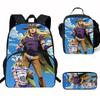 JoJos Bizarre Adventure Kinder Schulrucksack Set Mit Brotdose Federmäppchen - Cartoon Anime Design Klassen 3-4