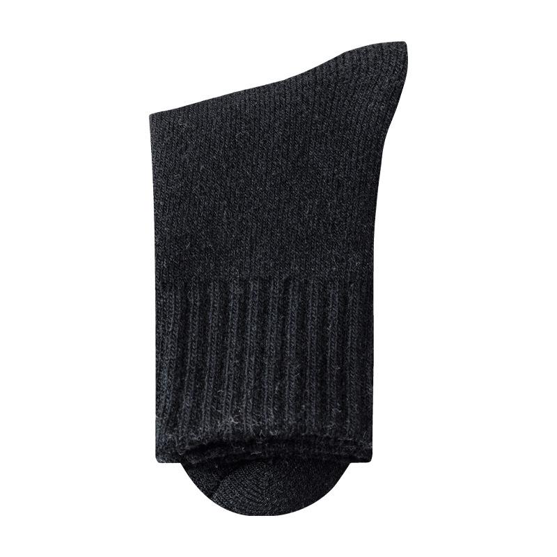 Men's Autumn and Winter Added Velvet and Thick Wool Circle Solid Color Wool Floor Socks