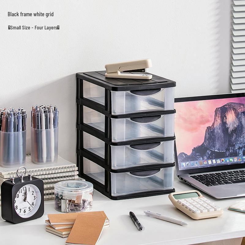 Transparent Drawer-Style Desktop Storage Box for Household Items and Cosmetics