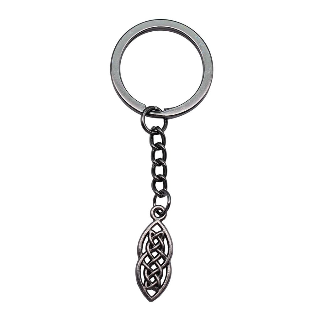 Celtic Knot Charm Hexagram Keychain Irish Amulet Key Ring 28mm Ring