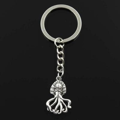 Fashion Keychain 28x18mm Ocean Octopus   Pendants DIY Men Jewelry Car Key Chain Ring Holder Souvenir For Gift