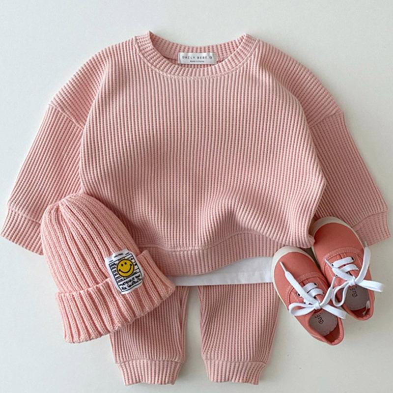 Baby Suit Cotton Round Neck Sweater Sports Suit Baby Casual Cartoon Two-piece Set