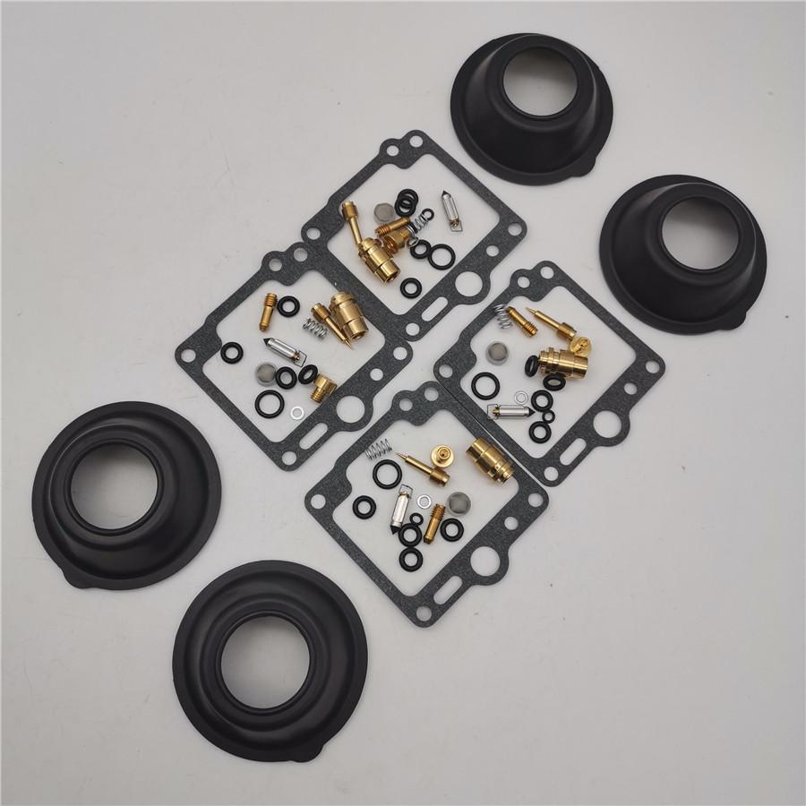 4 Set Carburetor Rebuild Kit with Diaphragm Vacuum For Yamaha XJ700X Carb Repair