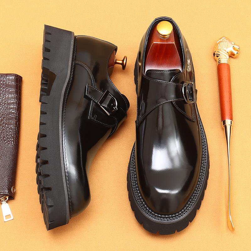 Pre-Sale: Men's Genuine Leather Thick-Soled Monks - British Business Casual