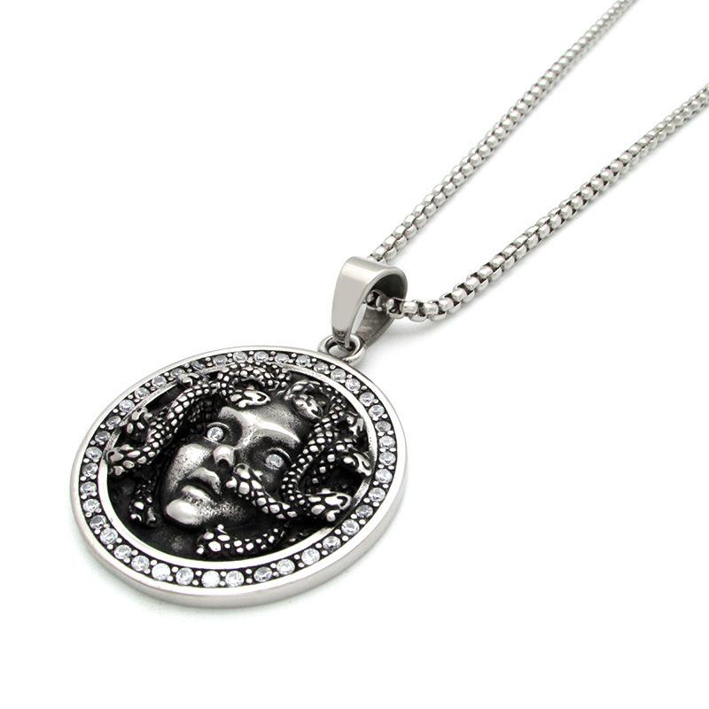 

Горячая Распродажа Экологически Чистый Материал Греческая Мифология Змееволосая Медуза Бриллиантовая Подвеска Ретро