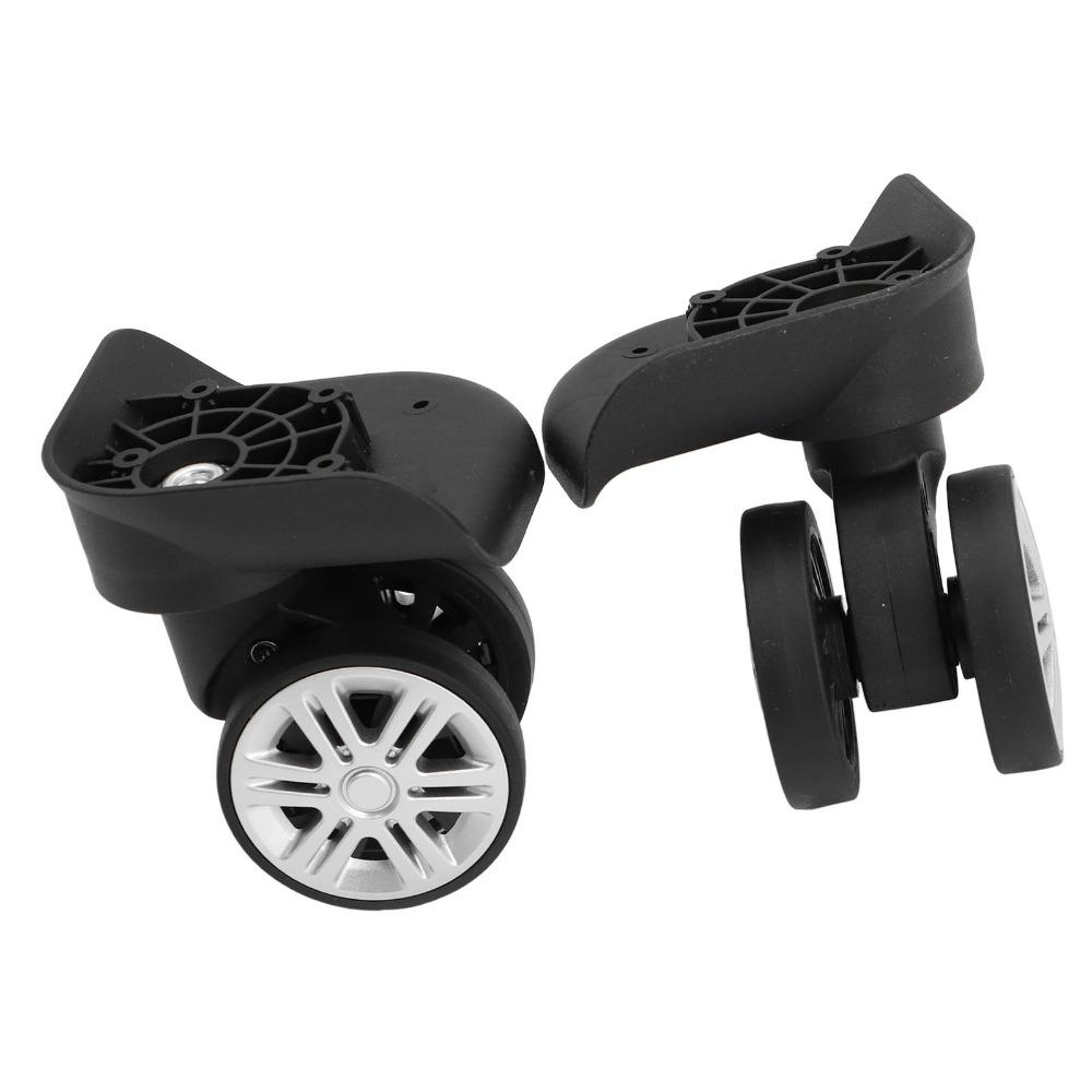 1 Pair Durable Mute Swivel Luggage Wheels Easy Installation Black Replacement Wheels Suitcase Wheels Trolley Suitcases