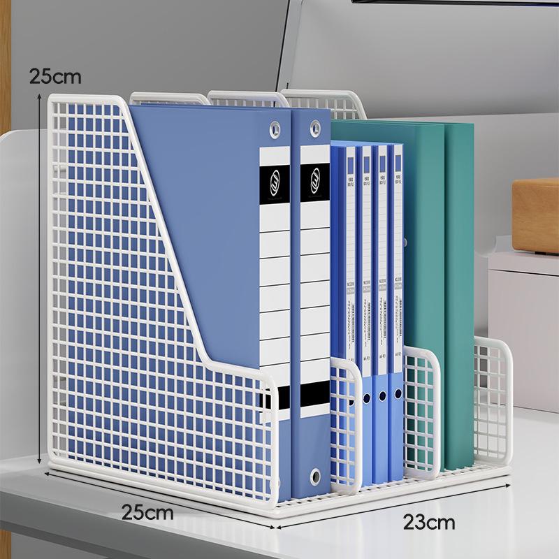 Office Desk Organizer: Metal File Storage Rack and Folder Box for Efficient Document Collection