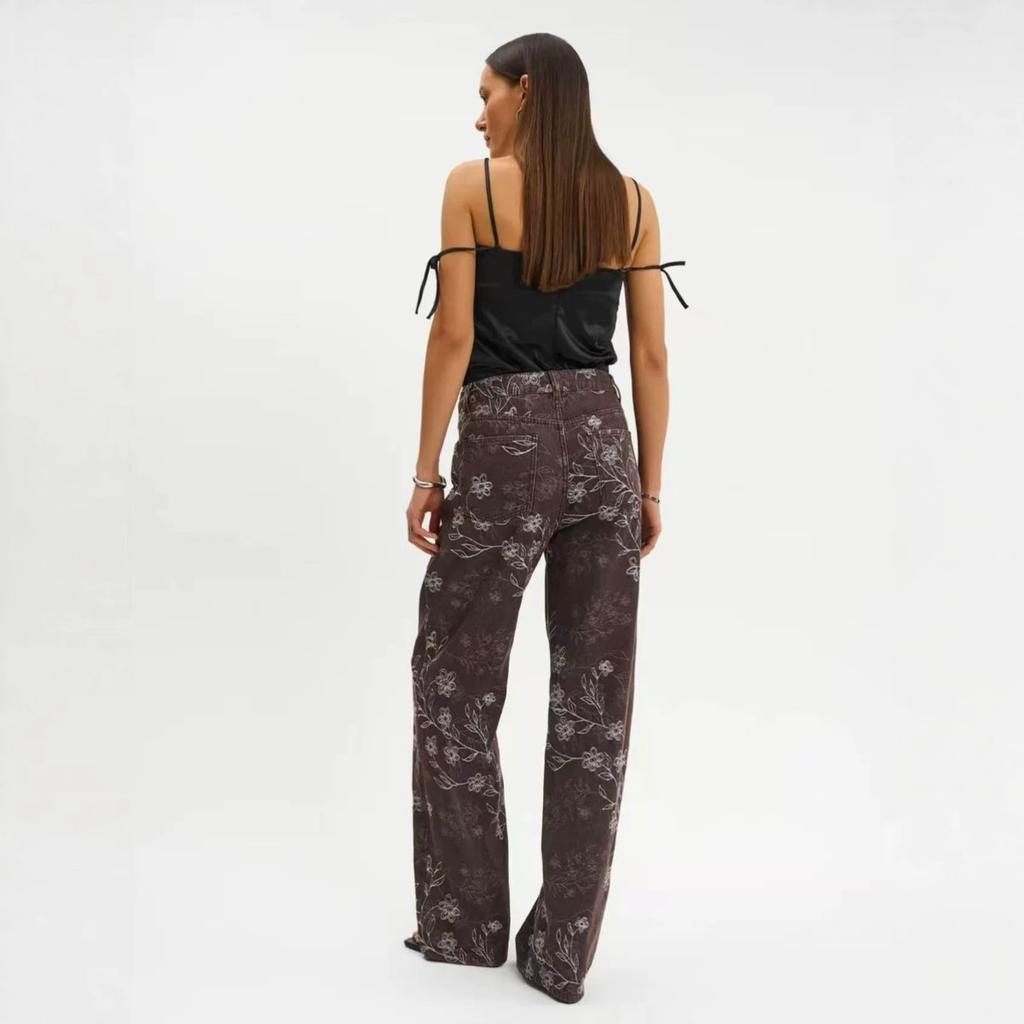 High Waist Straight Jeans Damen Locker Lässig Denim Hose Tägliche Straßenhose