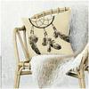 Les Trésors De Lily [Q4330] - Black Beige 'Boho' Cotton Cushion Cover (dreamcatcher) - 40x40 Cm