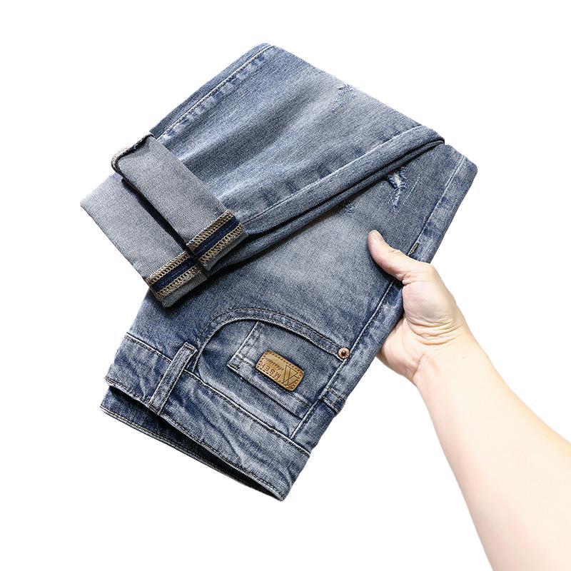 

Весенние тонкие джинсы с рваными деталями и заплатками для мужчин 38