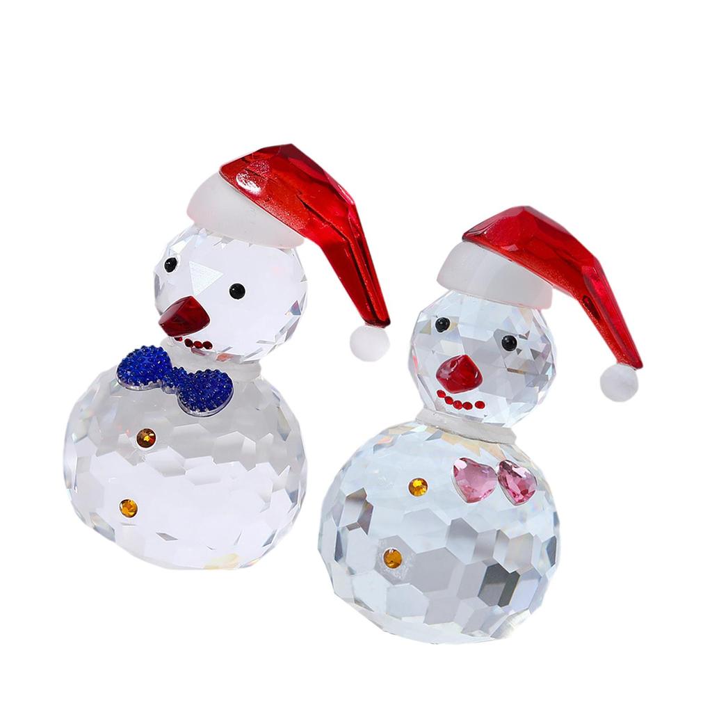 Snowman Figurine, Christmas Desktop Ornaments with Hat for Home, Christmas, Office, Bar Decor