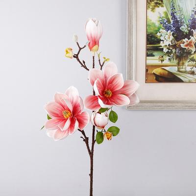 Large Artificial Magnolia Flower Real Touch Realistic Faux Magnolia Branch Handmade EVA Fake Silk Flower Home Decoration
