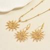 Damen Halsketten Set mit einzigartigem Sonnenblumen Design Anhänger Ohrringe Vielseitiger Schmuck für Frauen